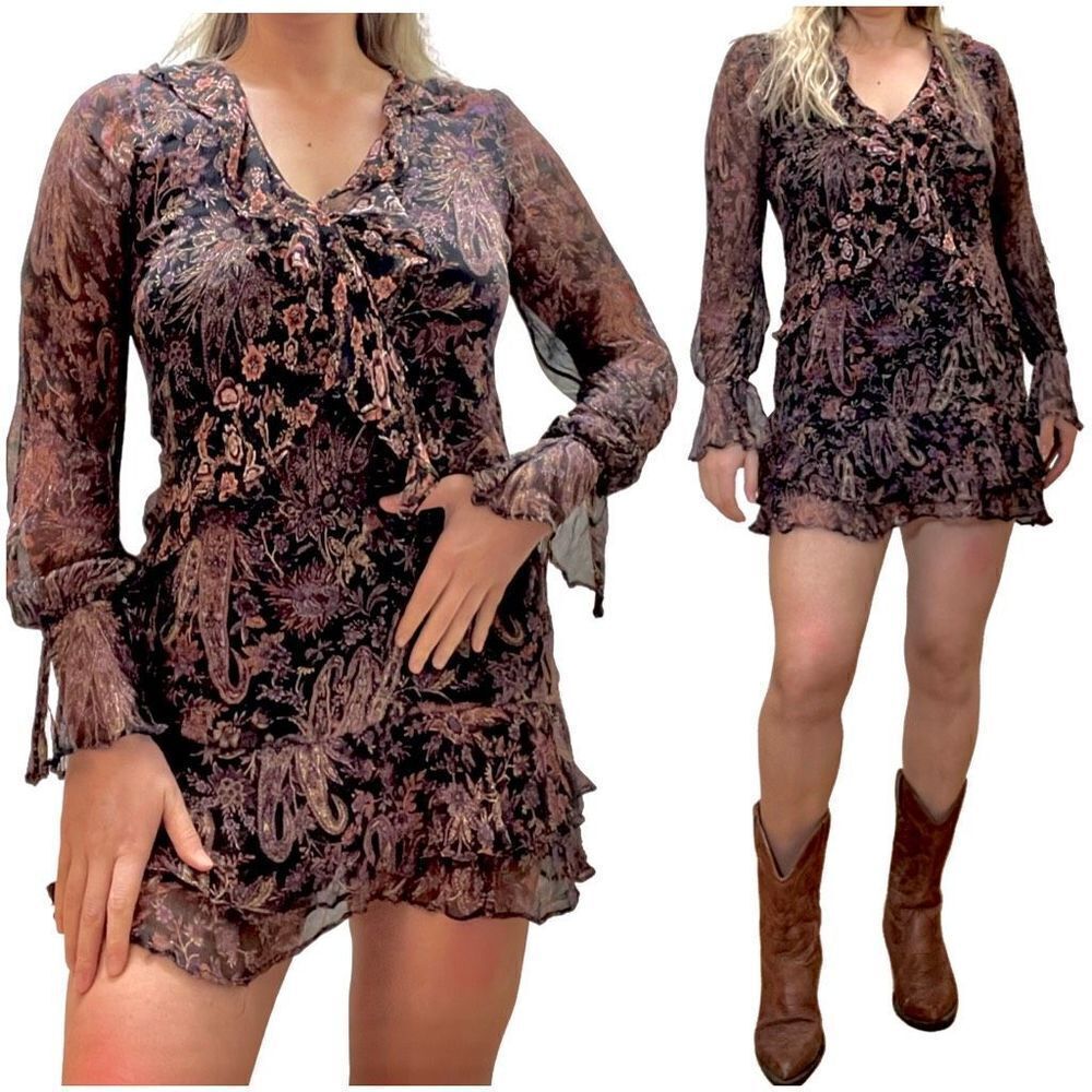 🆕 Free People - Long Sleeve Ruffle Parsley Dress